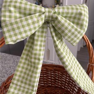 Easter Basket Gingham Bow handmade Large Bow NEW Custom Ordered Bow Final Sale